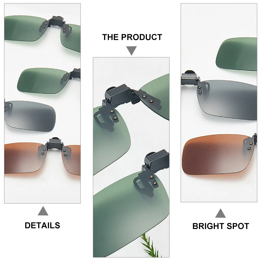 

3Pcs Polarized Sunglasses Clips Metal Alloy Strong Clamp Rimless Clip-on for Prescription Glasses Driving Outdoor Uv Protection