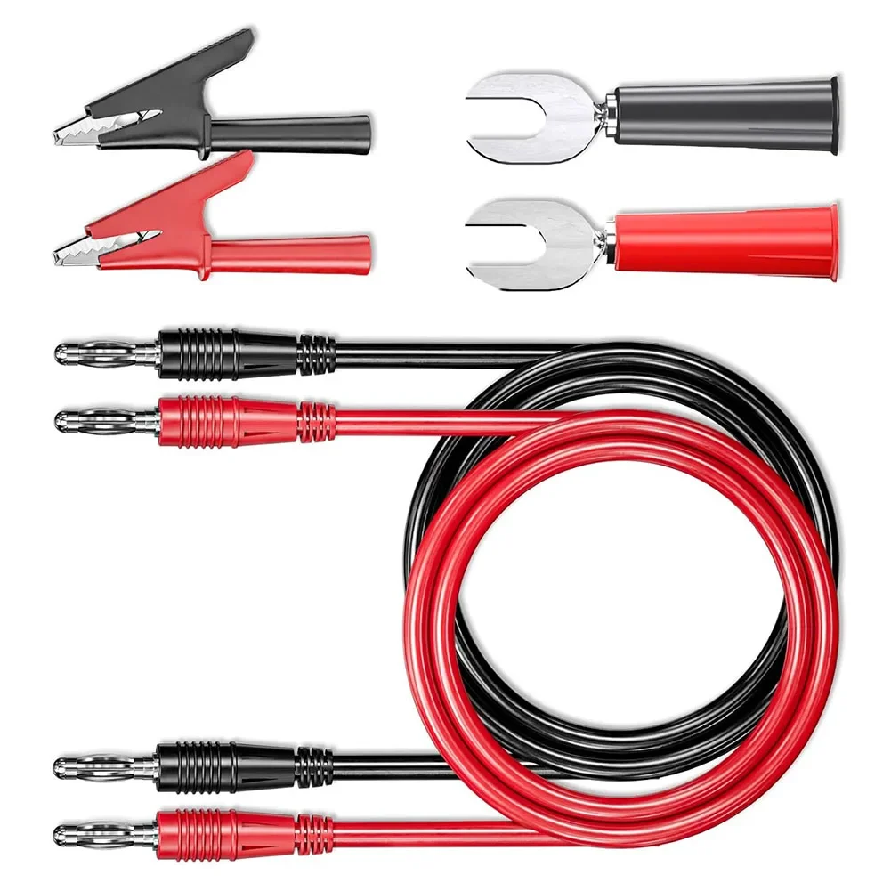 6Pcs 4mm Banana Connector Test Leads With Crocodile Clips For Multimeter Testing P1041B Test Leads Crocodile Clips U-type Insert