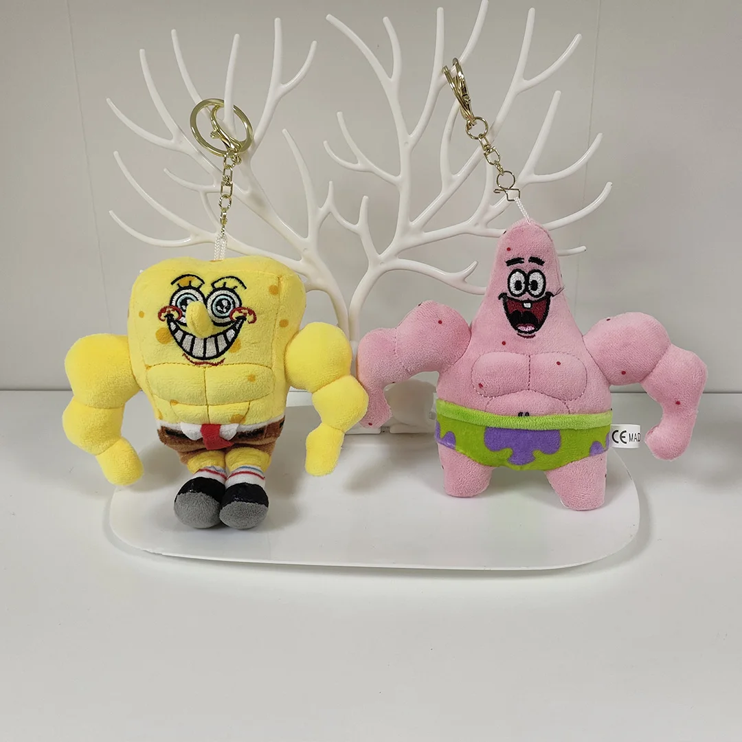 Anime SpongeBob Kanciastoporty Patrick Star Kawaii Fitness Seria Brelok Pluszowe Zabawki Wypchane Zabawki Breloczek Prezent Urodzinowy Dla Dzieci
