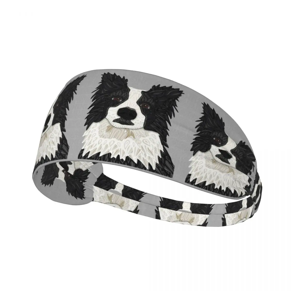 

Custom Beautiful Black Border Collie Sweatband for Men Women Quick Drying Sports Sweatband Gym Yoga Running