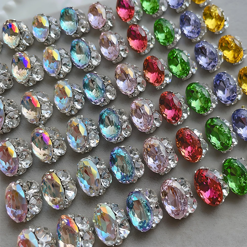 

10PCS K9 Stacked Nail Art Rhinestone Crystal Diamond Pile Pigeon Egg Charms Jewelry Accessories For Nails Decoration Supplies