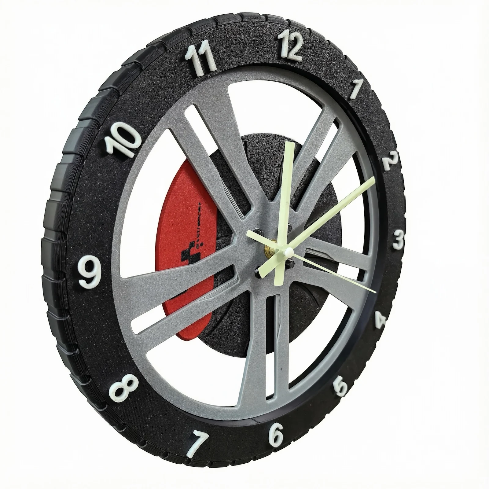 3D Car Wheel Rim Tire Brake Disc Wall Clock for Garage Car Workshop Racing Tire Decorative Wall Clock Repairman Mechanic Gift