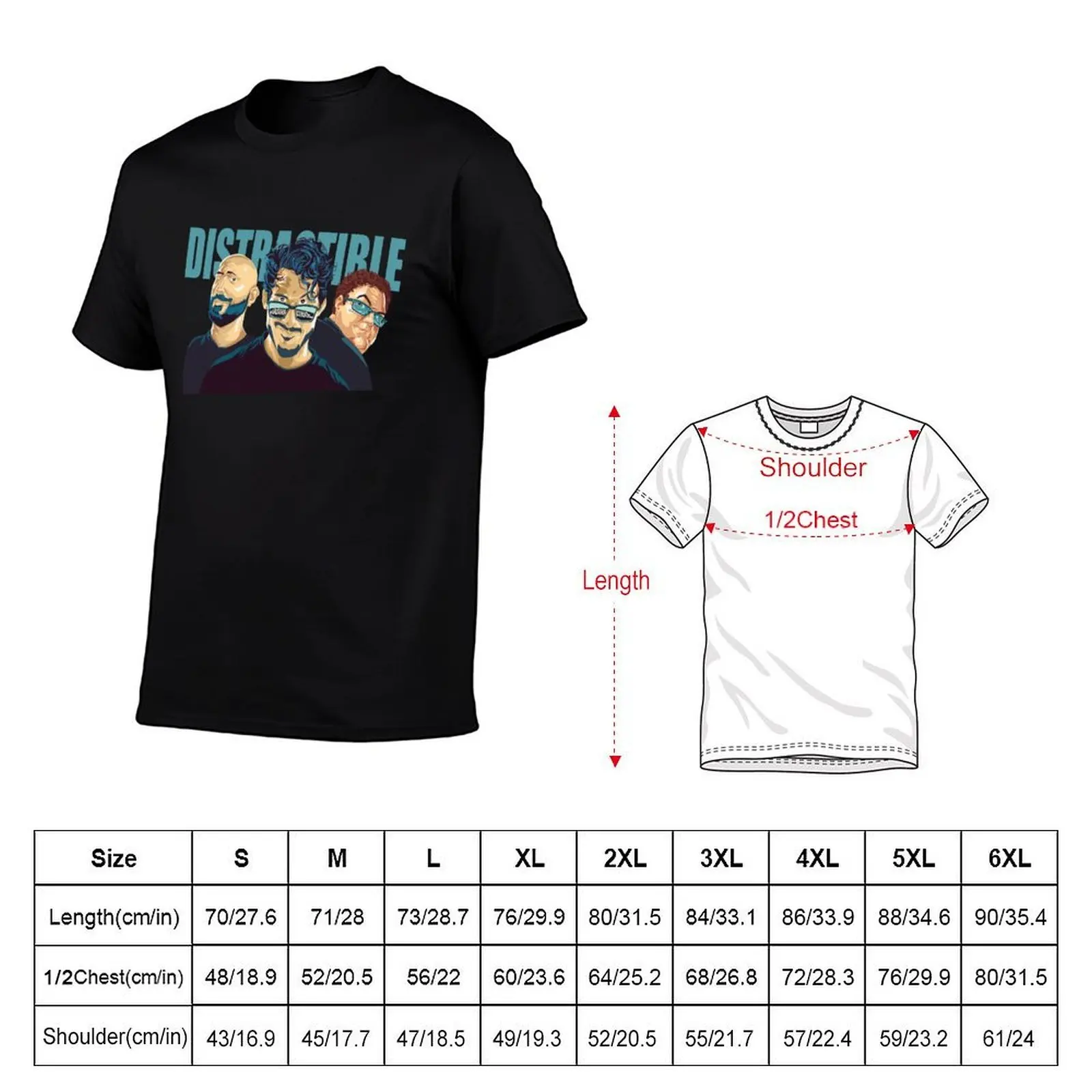 Distractible T-Shirt blanks oversize t-shirts man mens graphic t-shirts pack