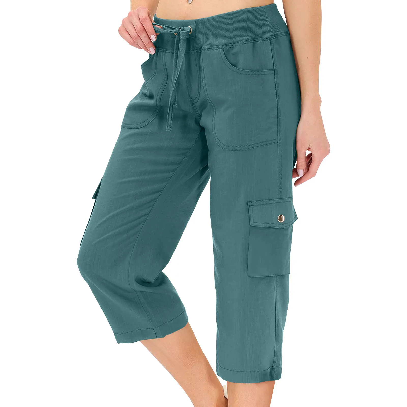 Womens Capris With Pockets Loose Fit Casual  Pants Dressy Lightweight Ladies Baggy Cargo Pants For Hiking Pants for Women 2024