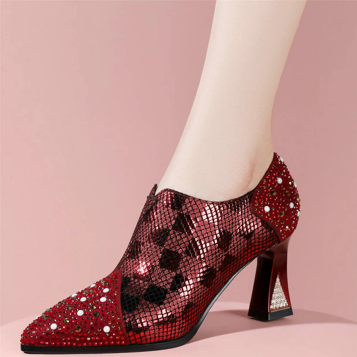 

Rhinestones Wedding Party Shoes Women Shiny Glitter High Heel Pumps Female Summer Pointed Toe Gladiator Sandals Casual Shoes