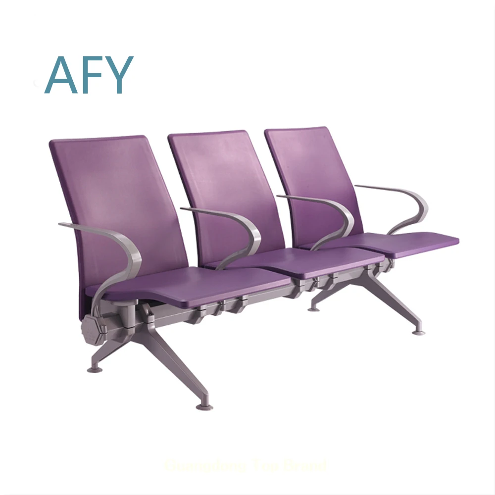5 Seater Colorful PU Visitor Chair for Airport Waiting Lounge Office Reception Area Ergonomic Modern Design Foldable