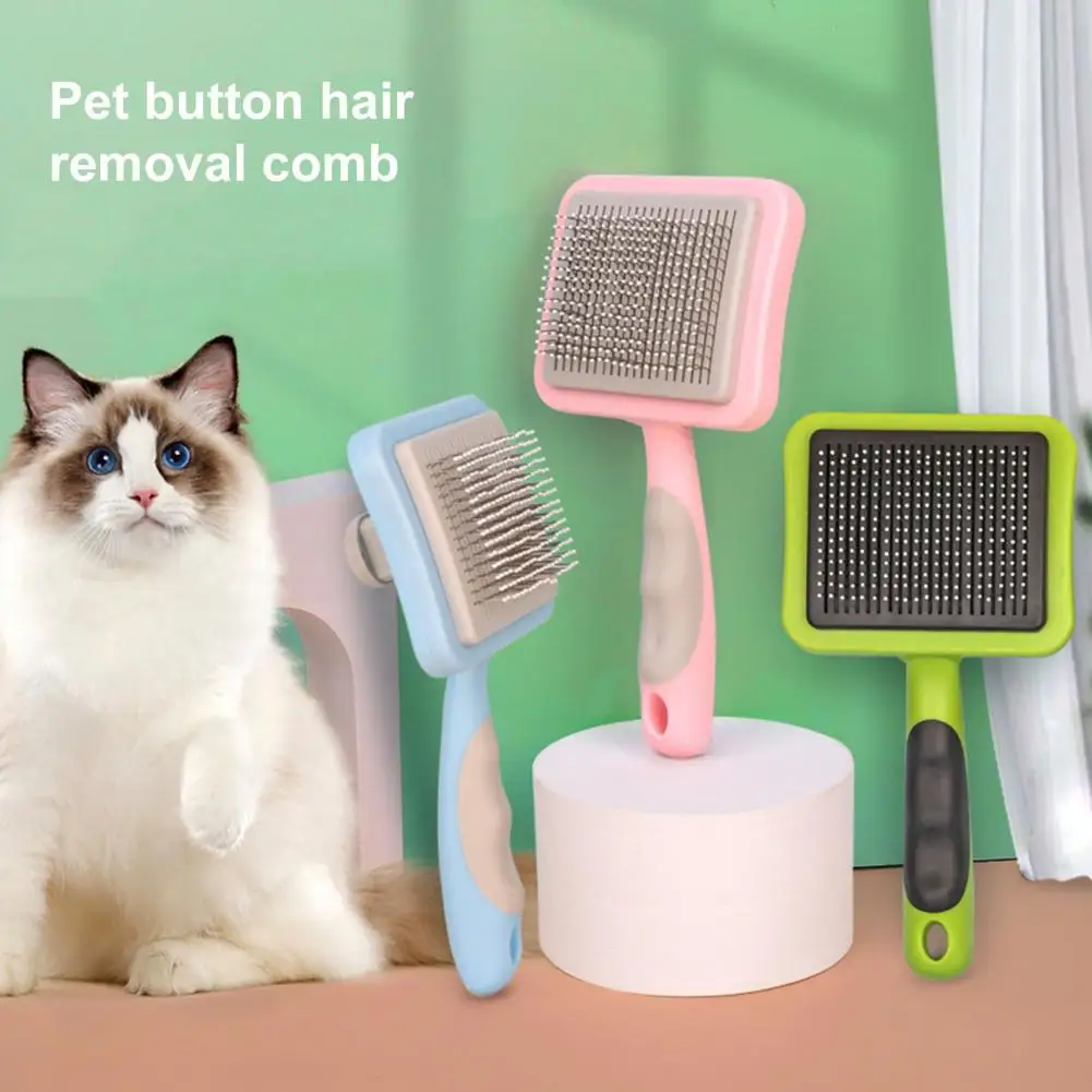 Cat Grooming Comb Portable Pet Comb with Stainless Steel Pins for Dog Cat Grooming Anti-slip Handle Prevents Matting Shedding