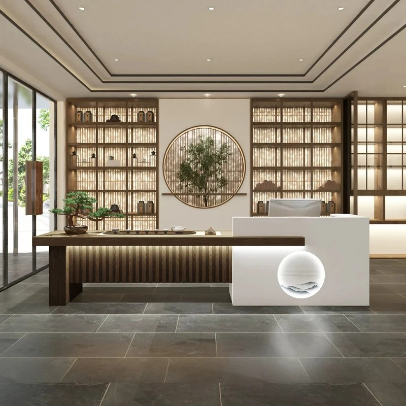 Clinical Medical Reception Desk Gym Checkout Podium Reception Desk Minimalist Front Desk Mostrador De Tienda Office Furniture