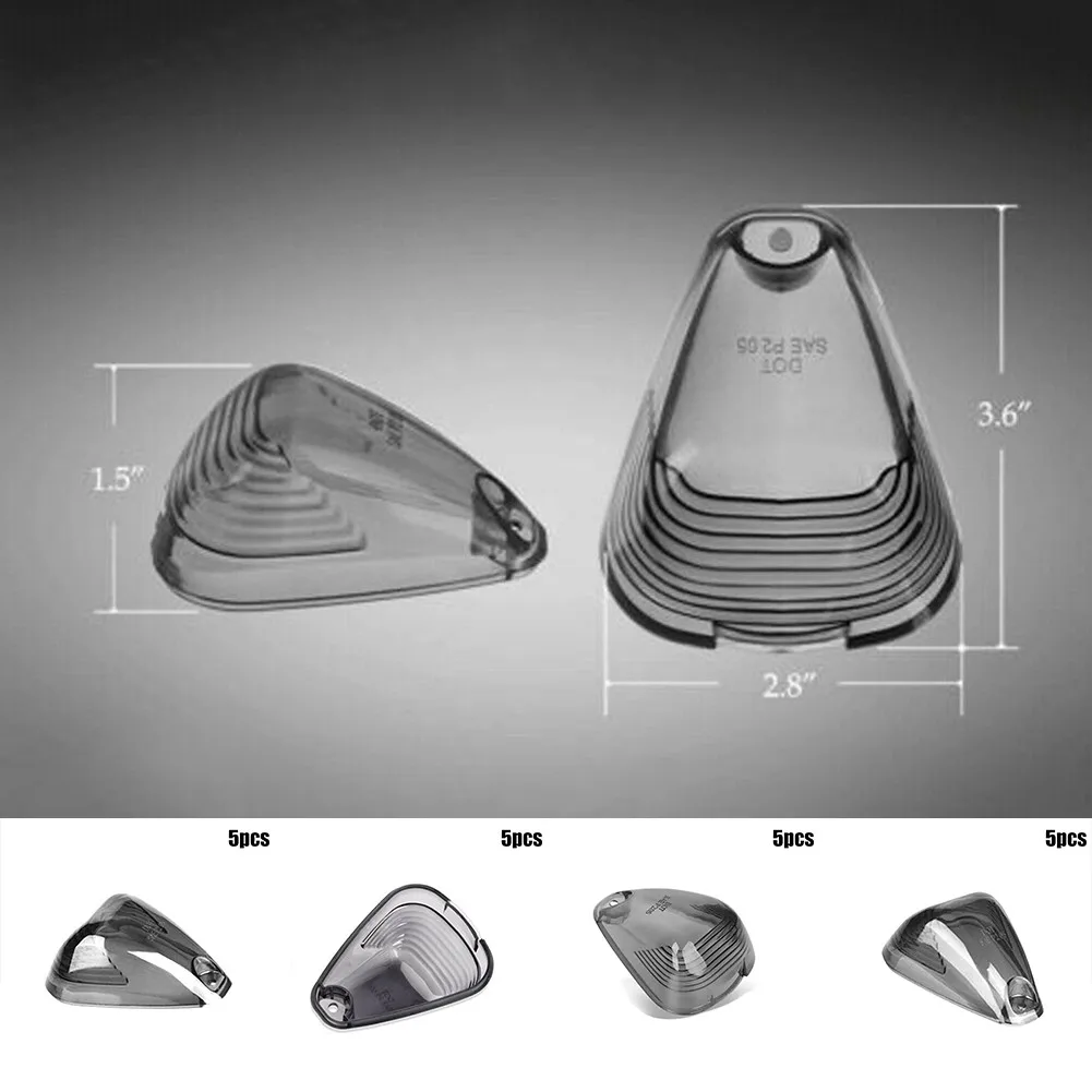 OEM Style Smoke Cab Roof Running Light Cover Lens for Ford F250 F350 Super Duty Pack of 5 No Modifications Needed