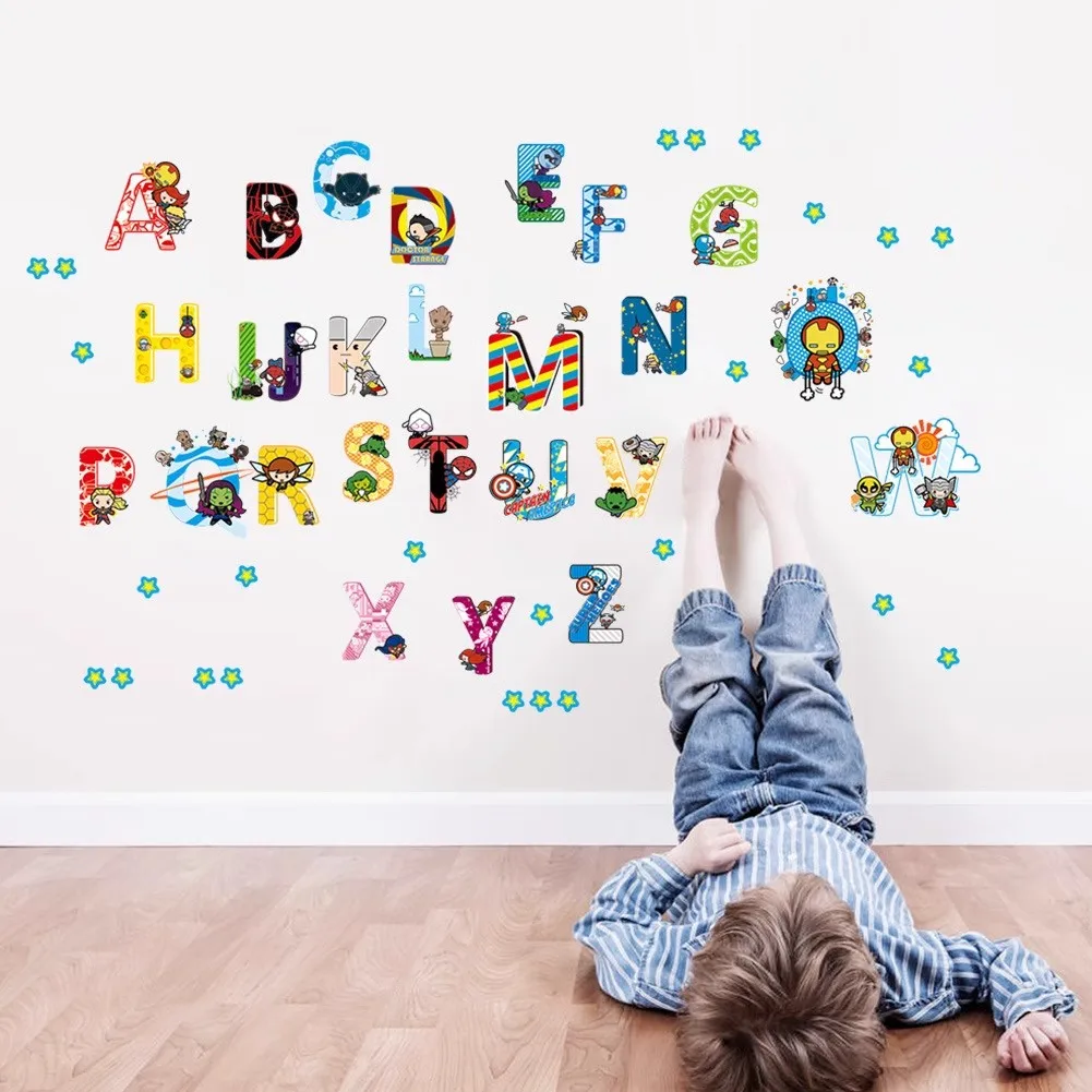 

Cartoon Anime Wall Stickers, Children's Alphabet Early Education Decorative Stickers