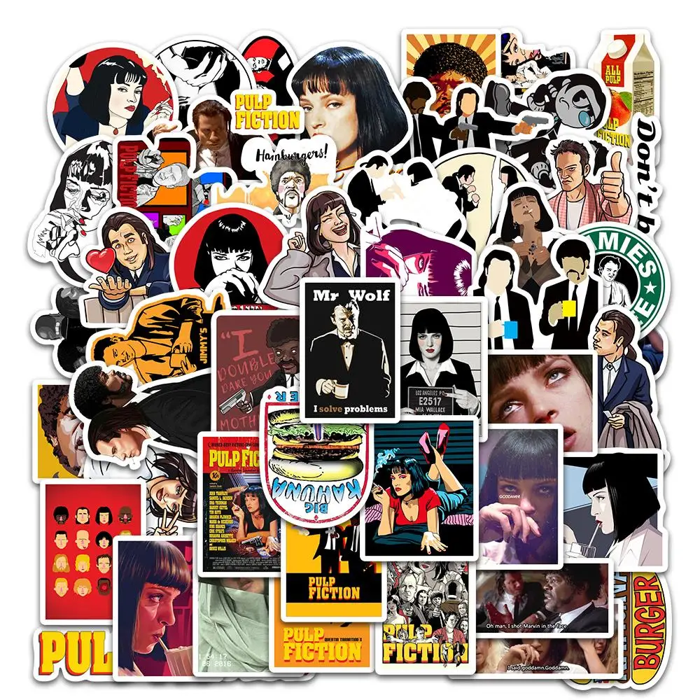 

10/50PCS Pulp Fiction Classic Movie V Stickers Pack DIY Skateboard Motorcycle Suitcase Stationery Decals Decor Phone Laptop Toys