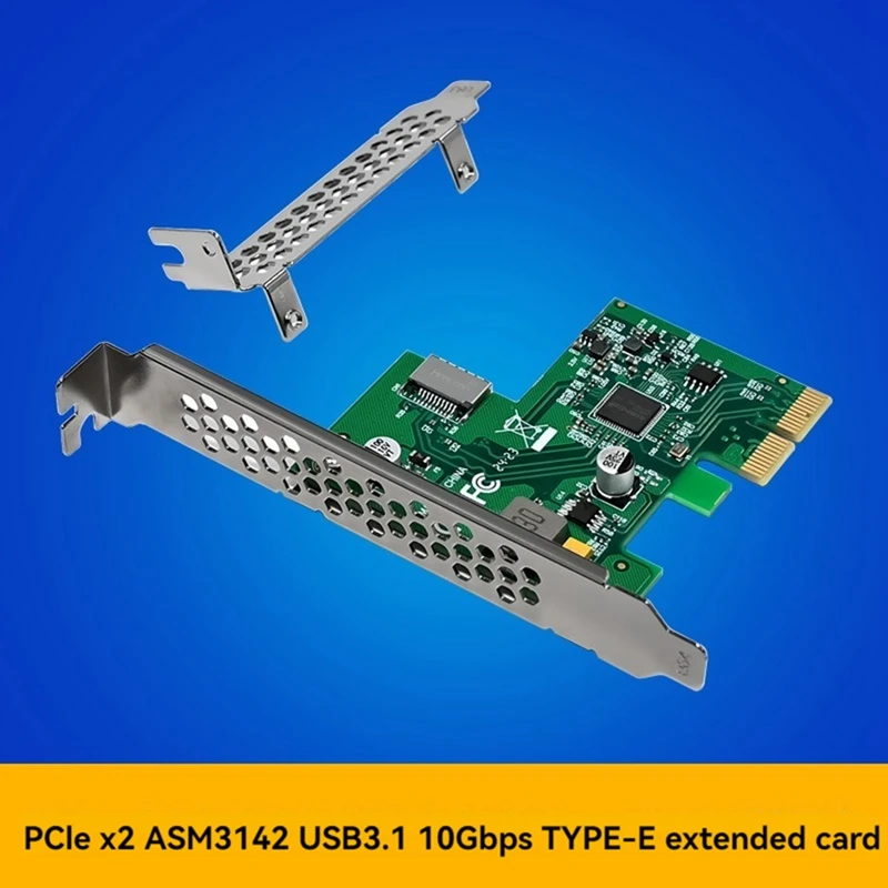 PCIE Expansion Card PCI Express X2 Single Port TYPE-E USB3.1 10Gbps Expansion Card ASM3142 Chip For Desktop Laptop