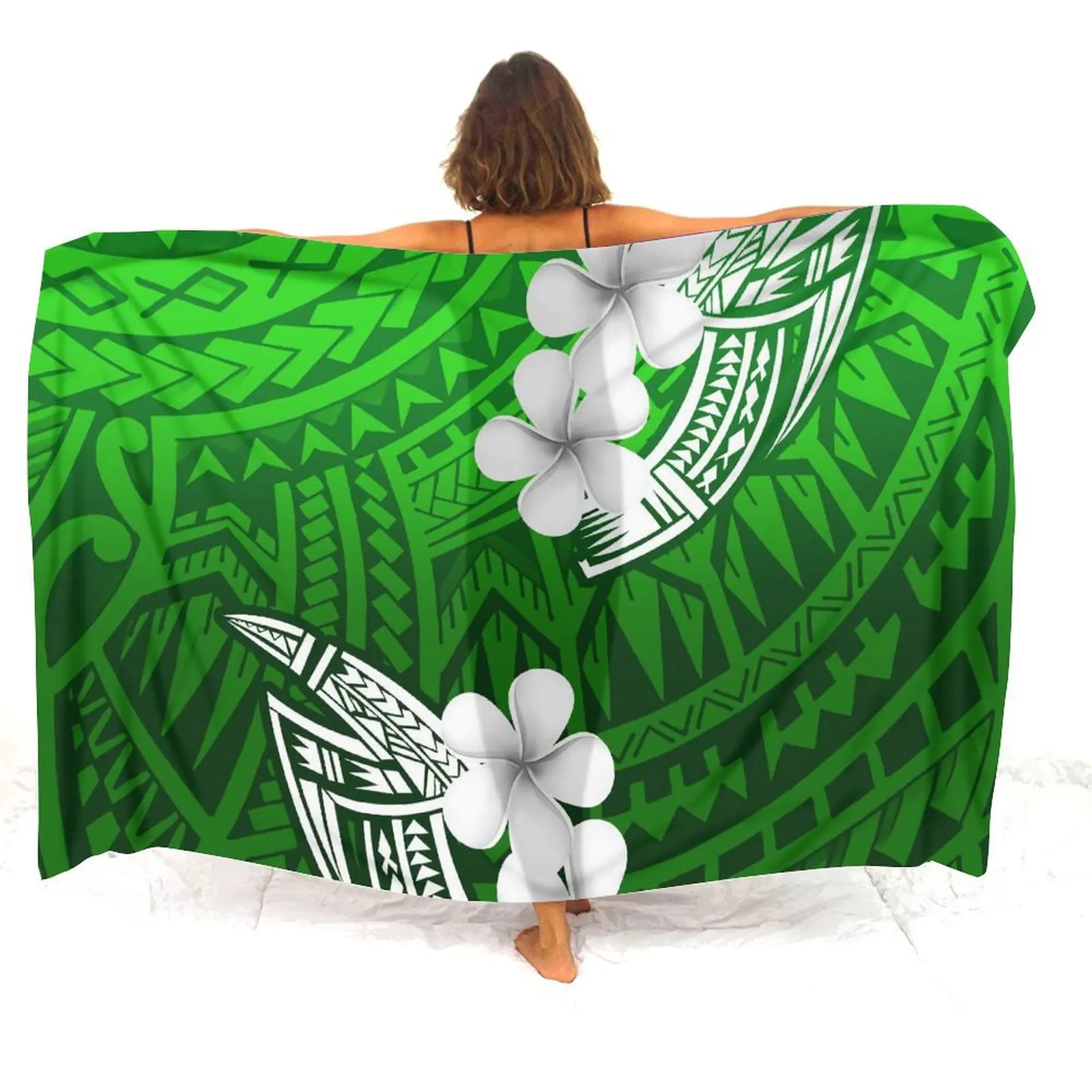 

Samoan Shawl Fashion Bath Polynesian Quality Fabric Soft Art Elegant Covered Beach Swimsuit Sarong Floral Custom Print Design