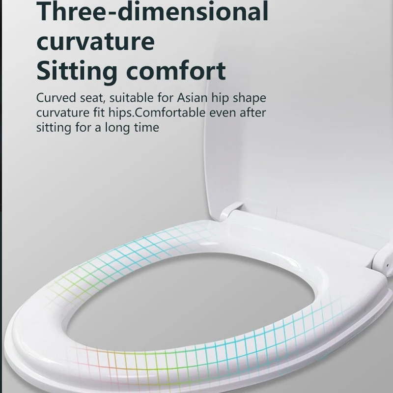 Toilet Seat Toilet Lid Wc Quiet-Close Lid Seat Countoured Seat Grip-Tight Bumpers Installation Hardware Toilet Parts