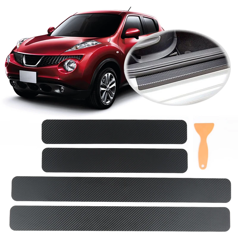 Carbon Fiber Car Sticker Waterproof Paste Protector Strip Auto Door Sill Side Mirror Anti Scratch Film