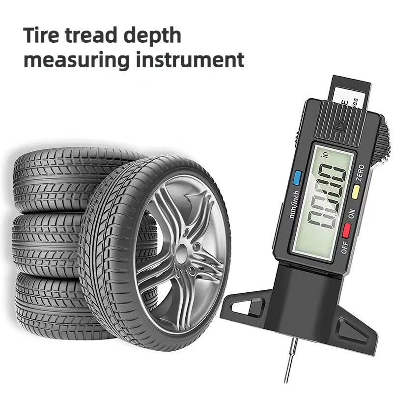 Digital Car Tyre Tire Tread Depth Gauge Thickness Gauges Automobile Wear Detection Measuring Tools Depth Caliper Repair Tools