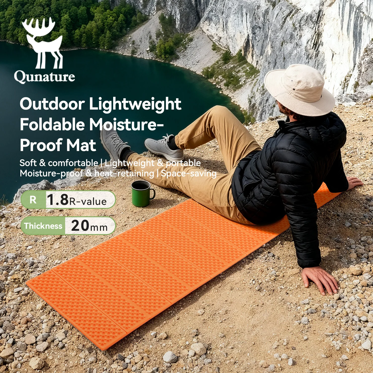 

Qunature Egg Nest Moistureproof Mat Outdoor Lightweight Camping Mat Tent Picnic Mat Single Person Folding Lunch Break Cushion