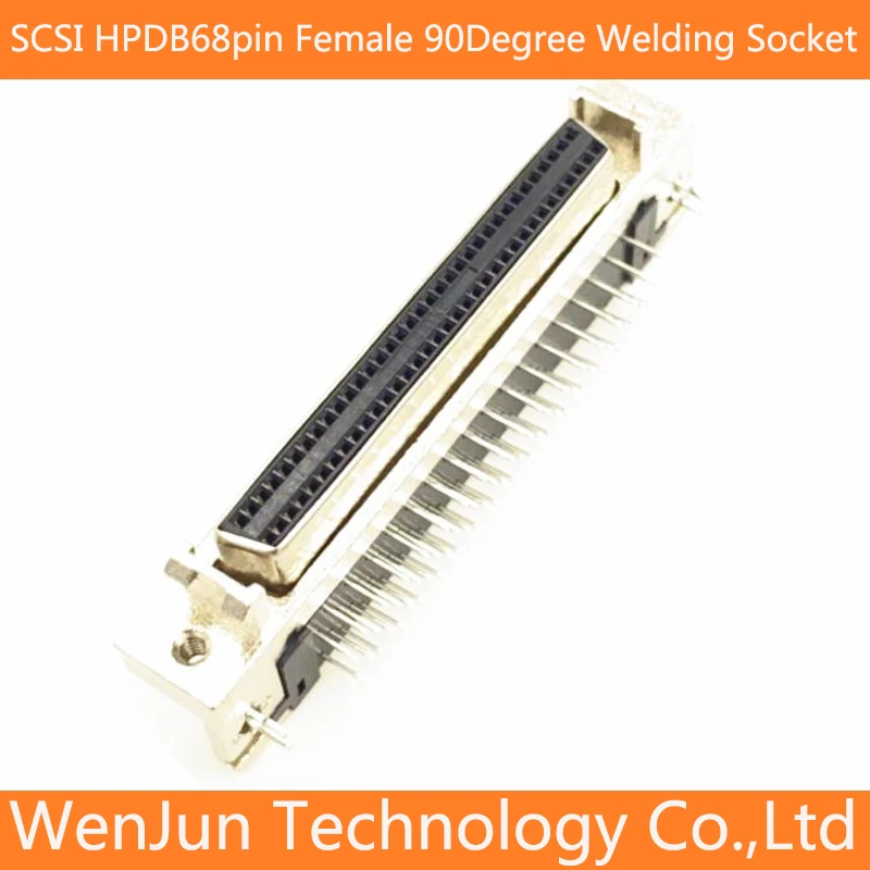 SCSI HPDB68 welding head 68pin female 90 degree bent foot Adapter HPDB68P PCB Connector Plug