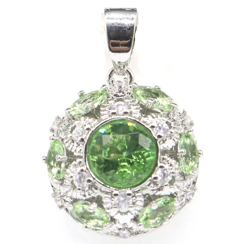 

Buy 5 Get 1 Free 30x20mm Hollow Round Shape Green Tsavorite Garnet Tourmaline Blue Topaz Pink Morganite CZ Silver Pendant