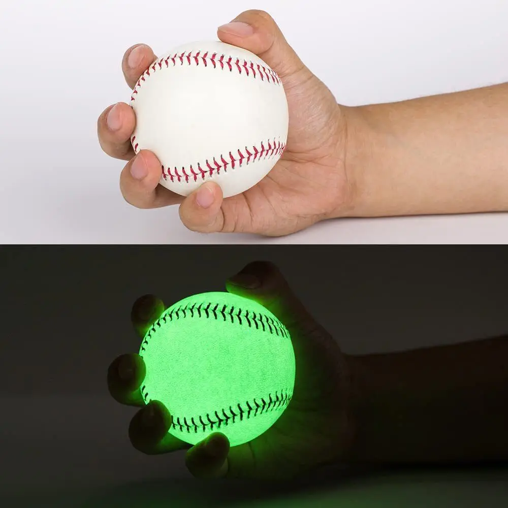 Béisbol de cuero especial iluminado Tamaño oficial Práctica nocturna Brilla en la oscuridad Béisbol Luz noctilucente blanca