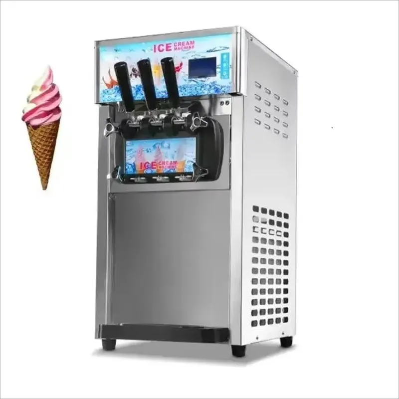 Modern and stylish design, affordable, ice cream maker, 3 flavors, suitable for small businesses, soft ice cream maker