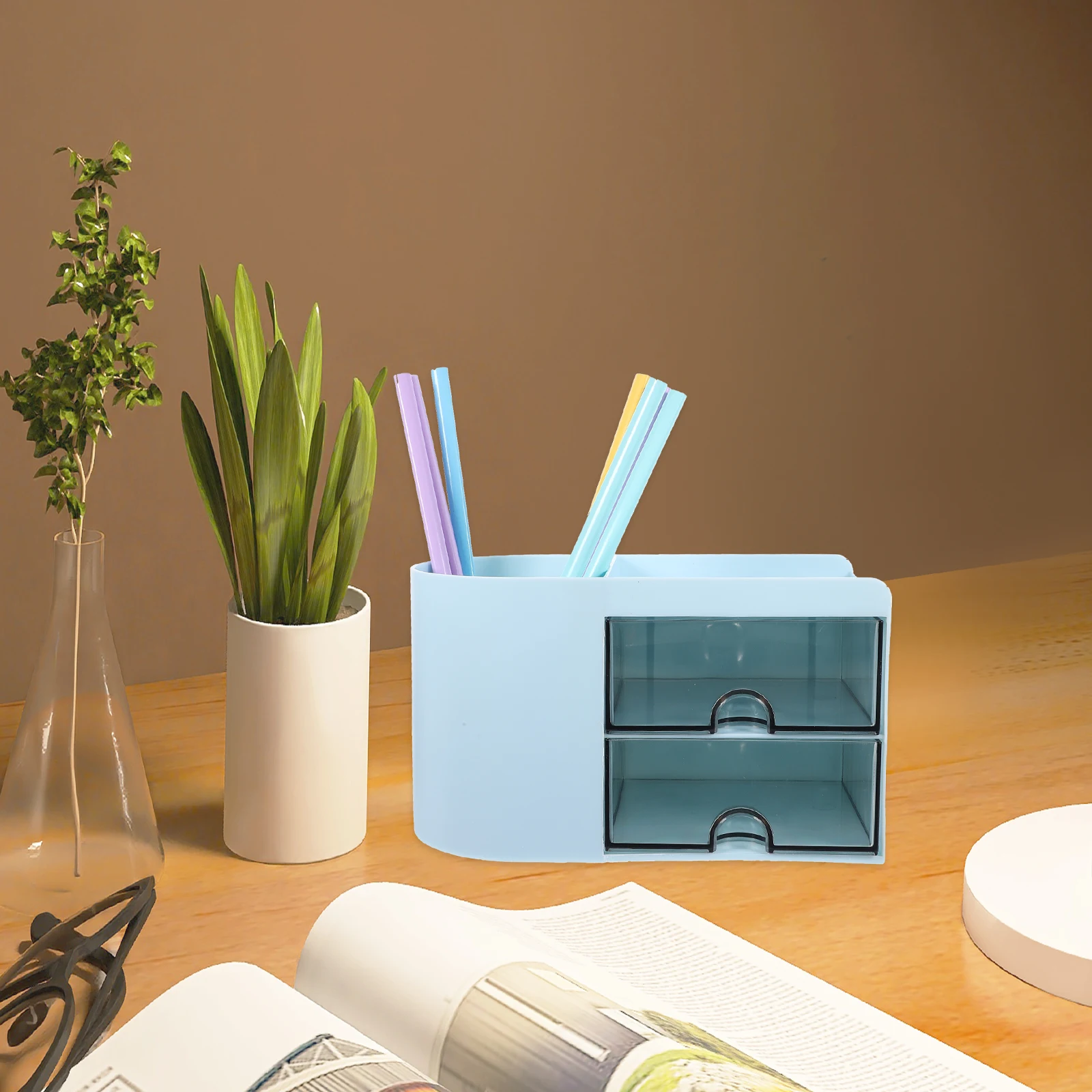 

Stationery Storage Box Office Organizer Pencil for Desk Holder Holders Multifunction Child