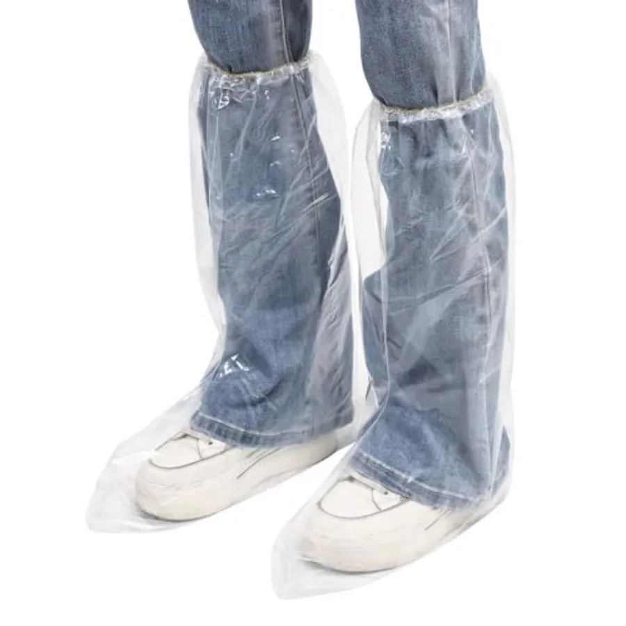 

Yuzrbu 20pcs 10pairs Disposable Thicken 19'' Transparent Boot and Shoe CoversTall Extra Large Waterproof Anti-Slip Overshoe