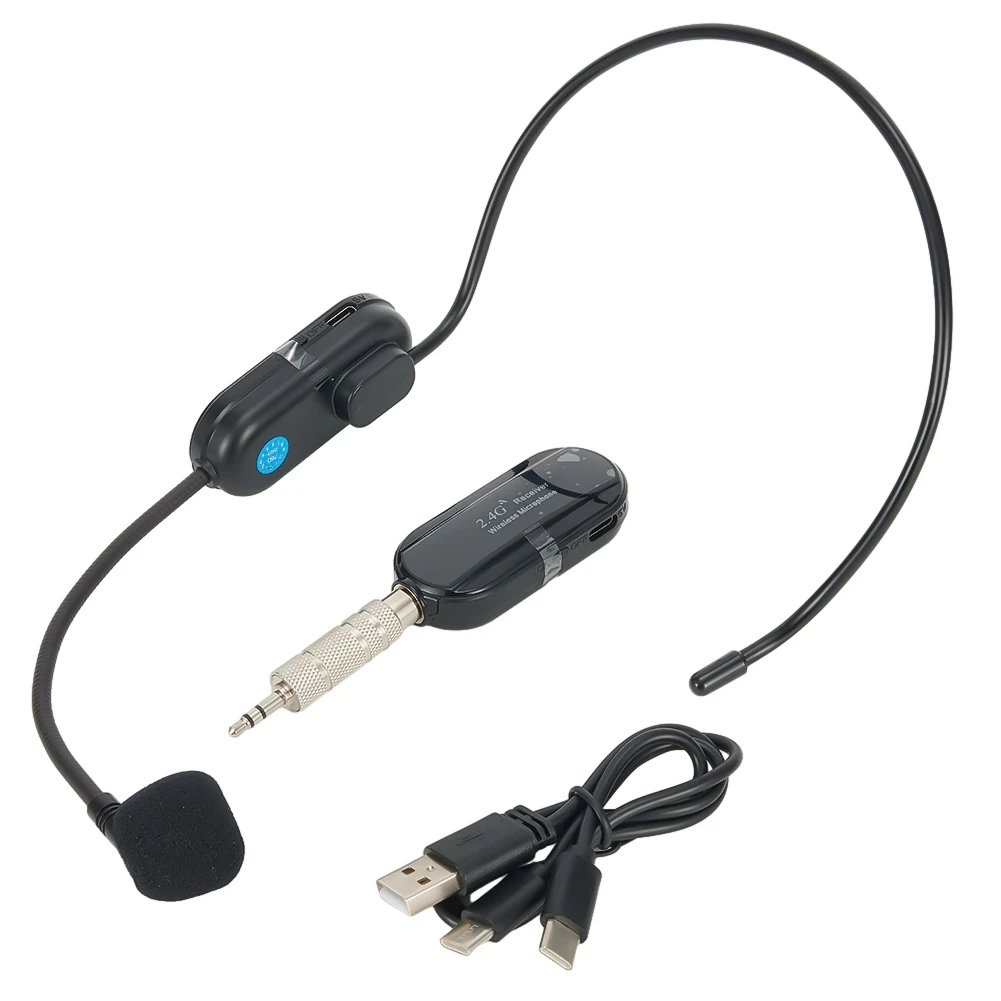 Передатчик микрофона для наушников 100 Гц-15 кГц 2,4 футов ГГц 50 м 6-8 часов наружная речь с USB-кабелем беспроводной адаптер для обучения