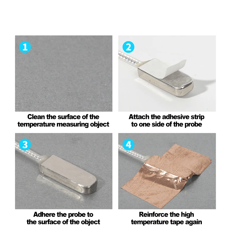 الفولاذ المقاوم للصدأ NTC/10K لصق نوع قياس السطح التصحيح استشعار درجة الحرارة 1-20 متر كابل 2 سلك مقاوم للماء والزيت