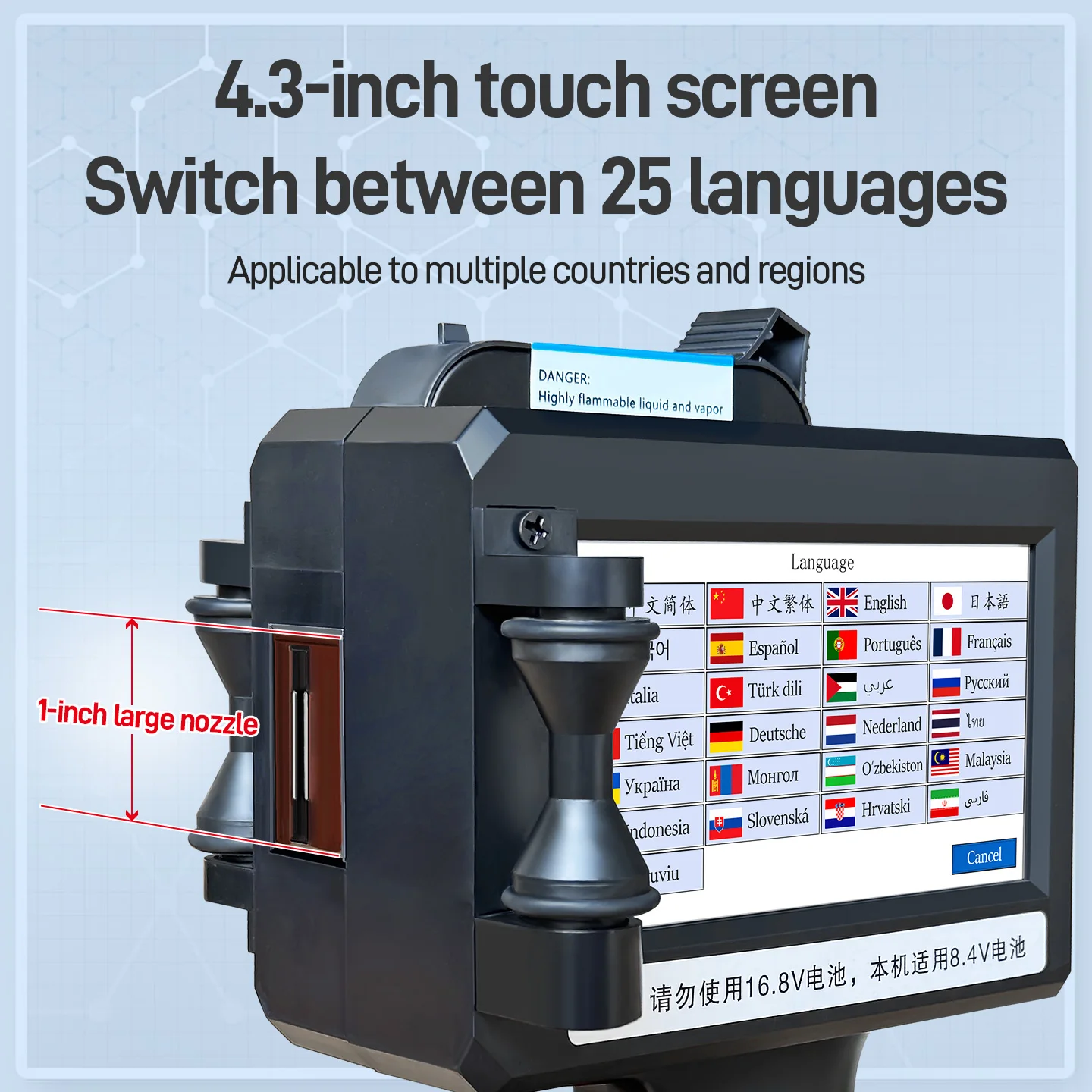 25.4mm Handheld Mini Inkjet Coding Machine Manual Automatic Date QR Code Barcode Price Number Printer for Food Packaging Bags