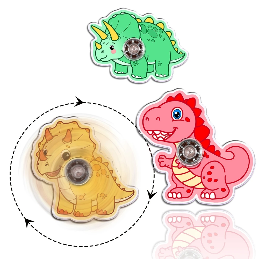 6 قطعة حفلة ديناصور تفضل جديد الاكريليك الحيوان البسيطة تململ سبينر اللعب صندوق الكنز لعبة هدايا عيد الميلاد أكياس جودي المواد