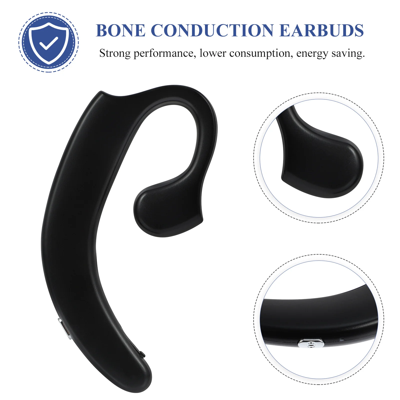 

1Pcs Business Bone Conduction Earbuds Wireless Hanging Ear Headset Earpiece Durable Ergonomic Outdoor Running Camping Hiking