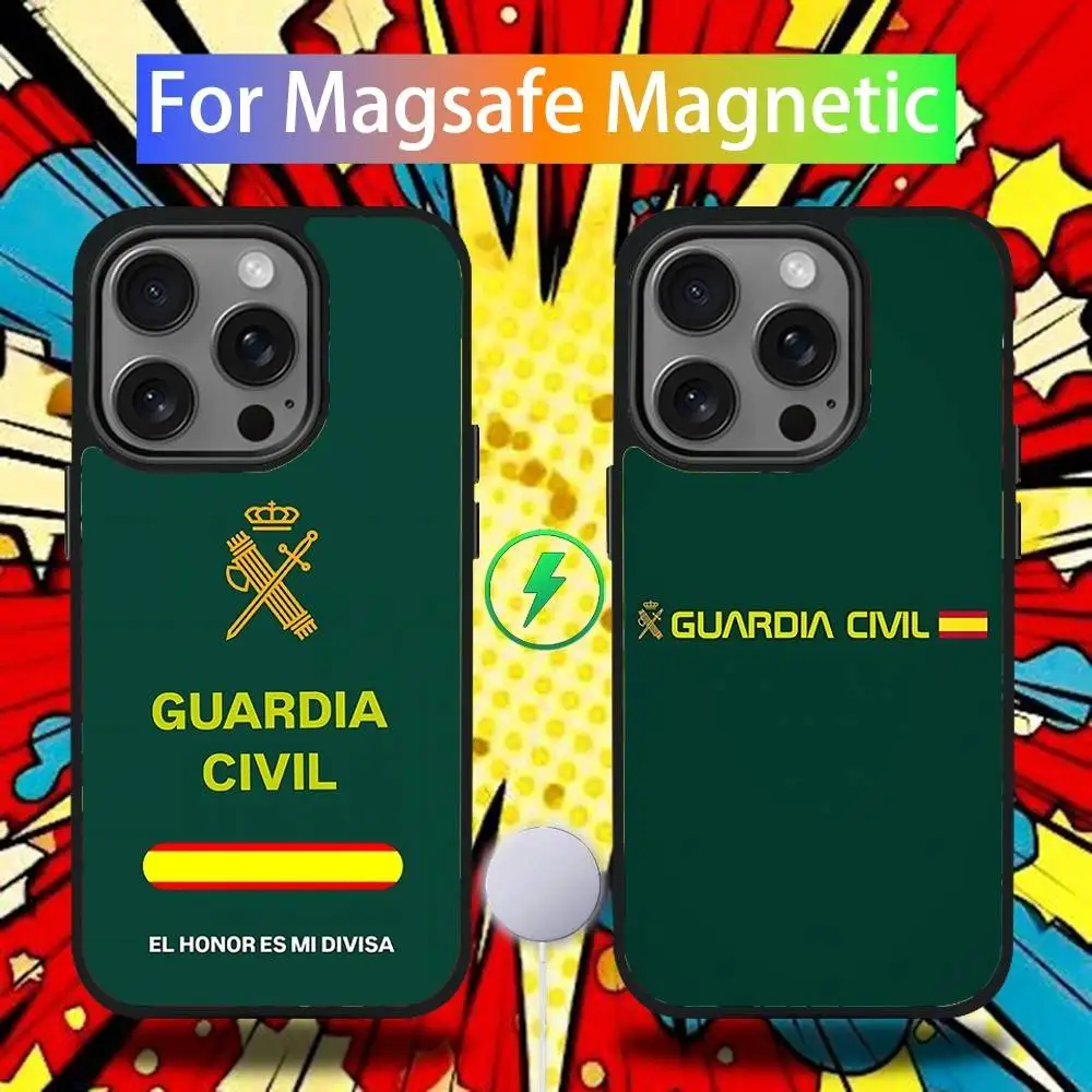 

Spanish Guard Civil Emblem Phone Case For iPhone 16,15,14,13,12,11,Pro,Max,Plus,Mini,SE4,E Magnetic Magsafe Wireless Charging