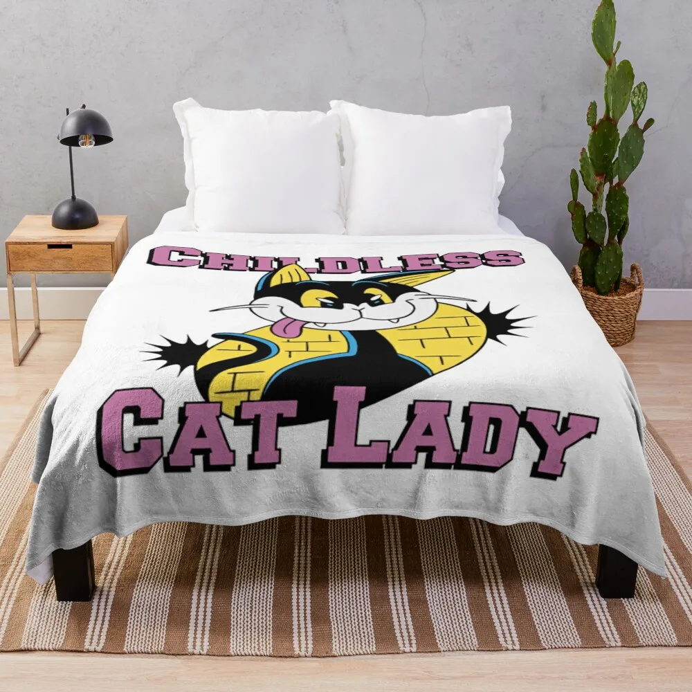 Childless Cat Lady Throw Blanket christmas decoration Luxury St Plaid Flannel Blankets