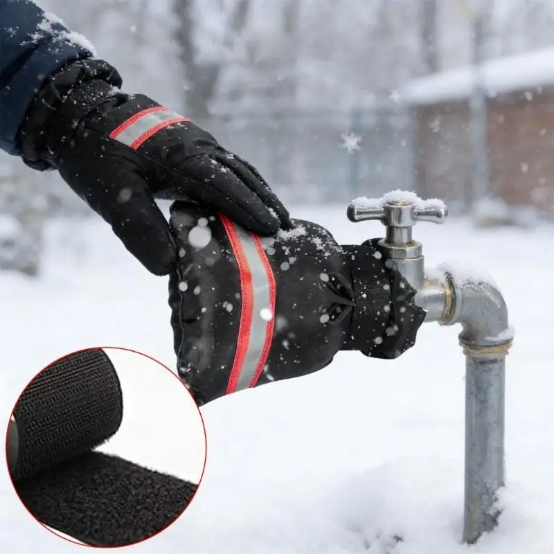 Pack of 4 Meditative Outdoor Faucet Covers for Winter Ice Security Strong Durability Easy Installation University Fabric Y5GB