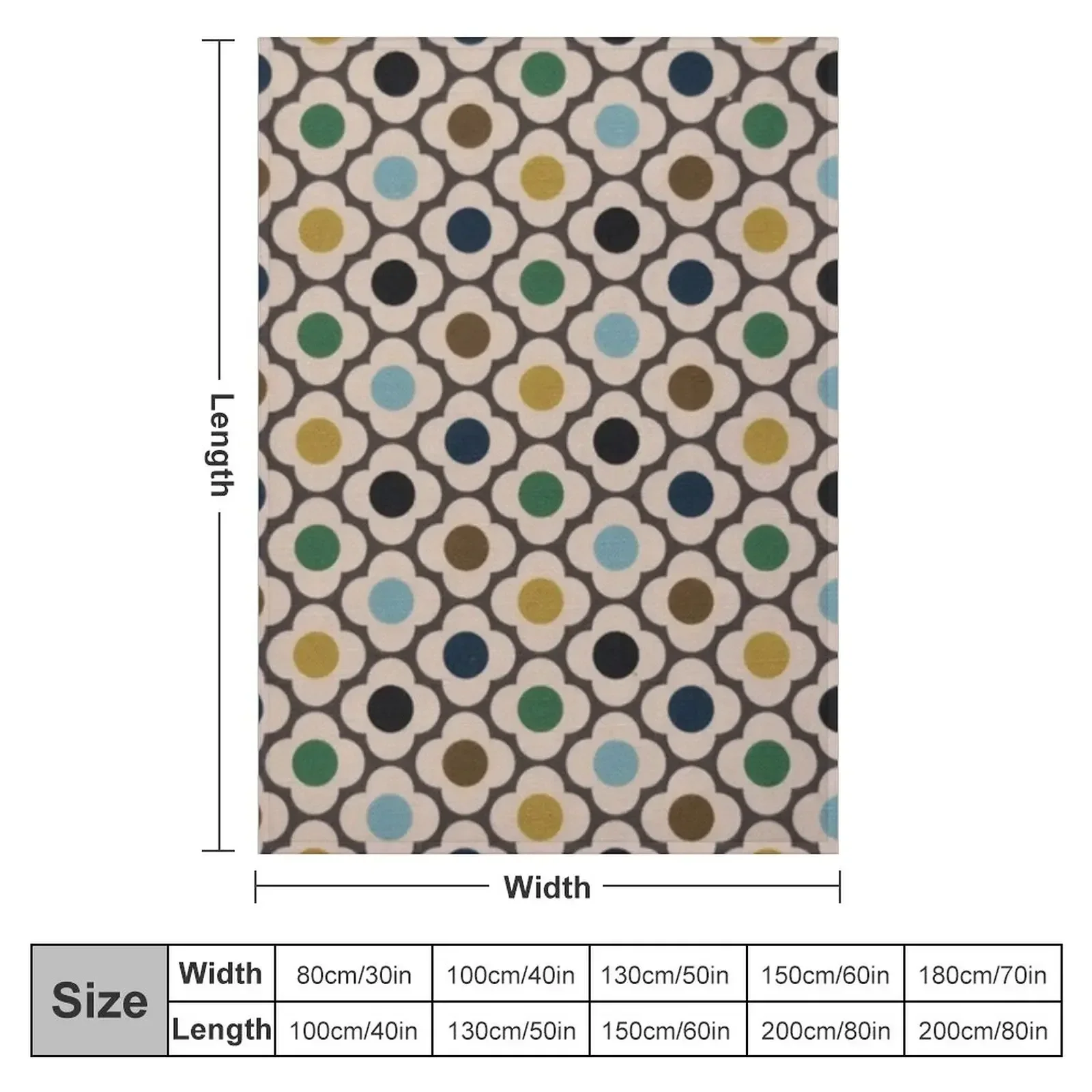 orla kiely spot flower, orla kiely abstract mini spots flowers design Throw Blanket Thins Baby Thin Moving Thermal Blankets