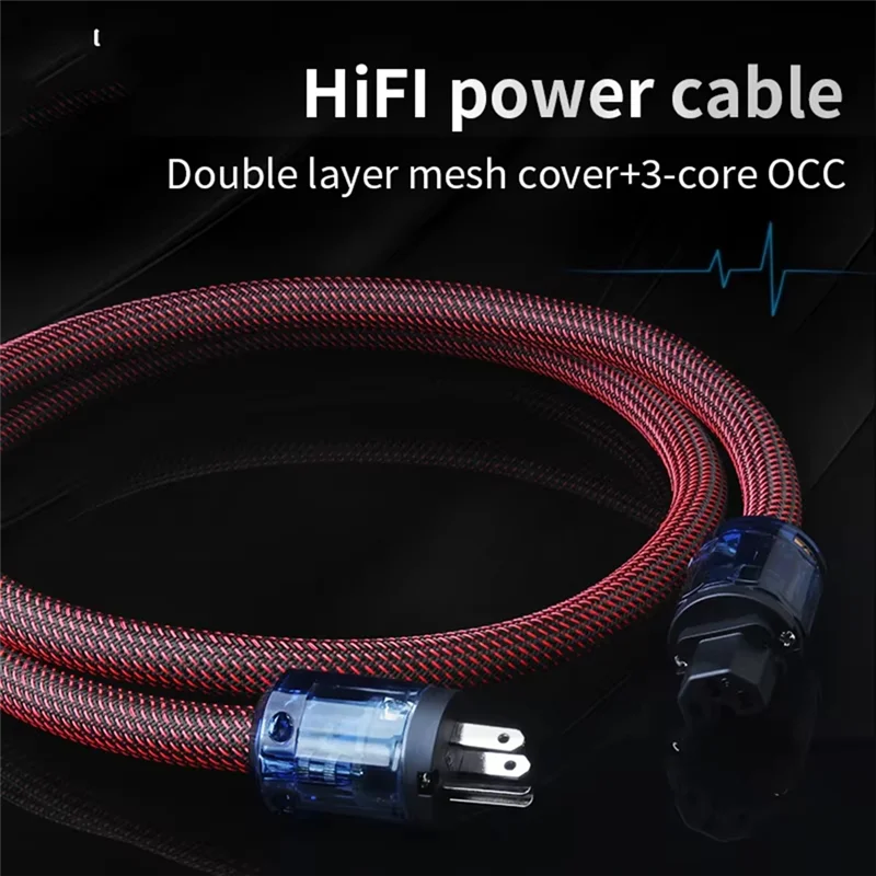 Oxygen-Free Copper Hi-Fi Power Cord, Hifi Audio CD Player/Tube Player/Power Amplifier Connection Cable US Plug-Y18A