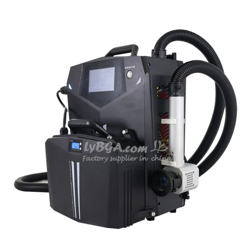 Faserlaser-Reinigungsmaschine, beschädigt das Substrat nicht, 100 W Pulslaser-Rostentfernung, 200 W, 300 W, berührungsloser Reiniger, Rucksacktyp