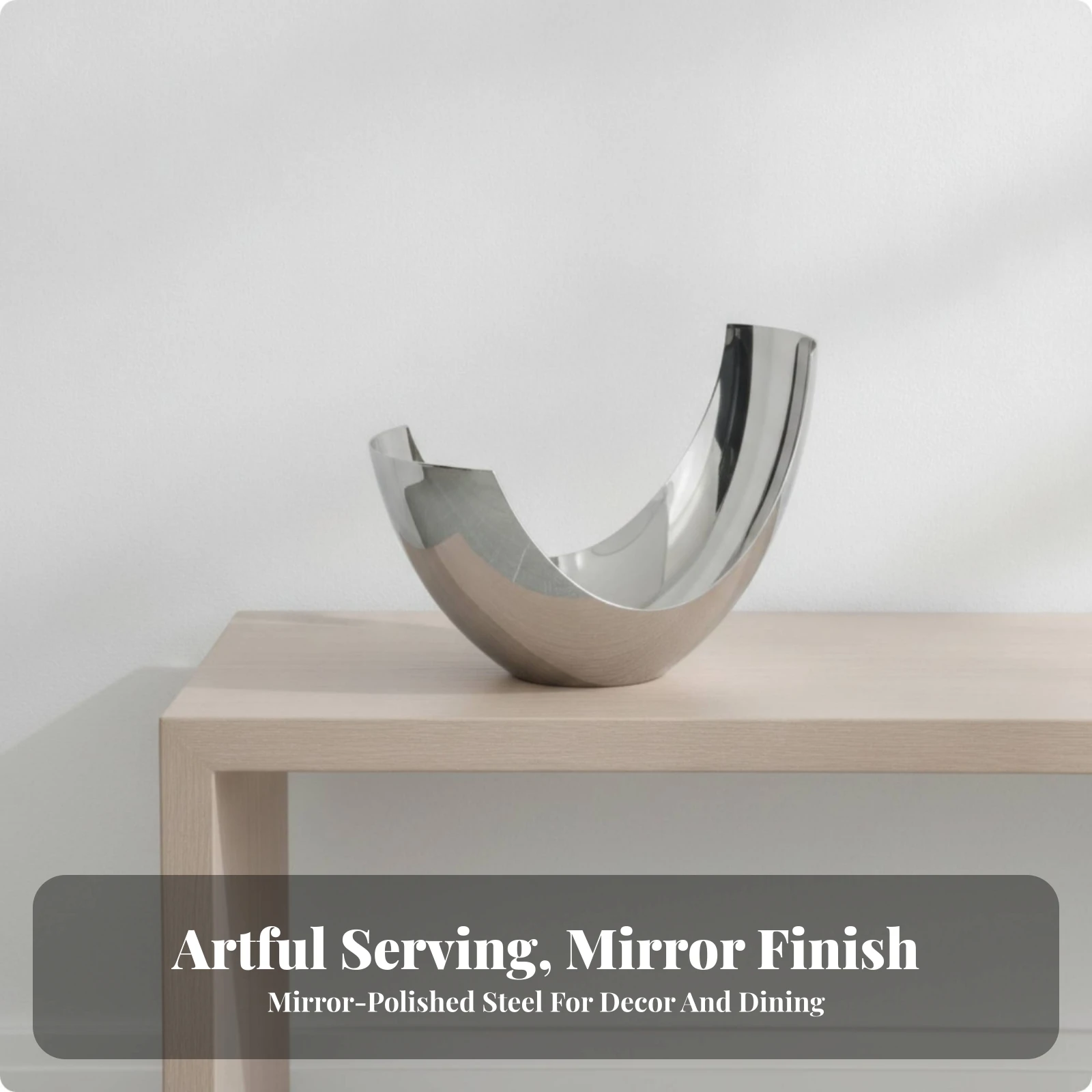 Stainless Steel Fruit Bowl Multifunctional Mirror-Polished Decorative Bowl Mirror Polished Serving Dish Rust-Resistant