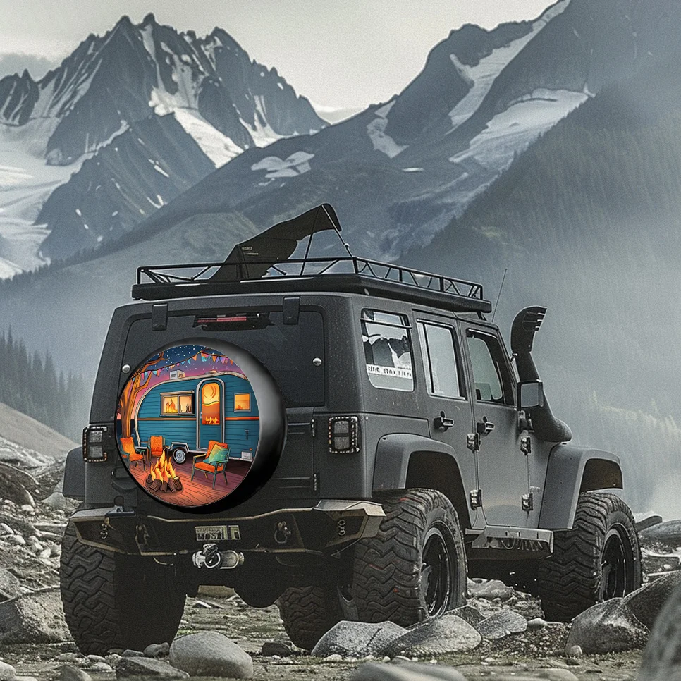 Starry Sky Camping RV Spare Tire Cover for Off-road Vans Trucks Universal Tire Protector