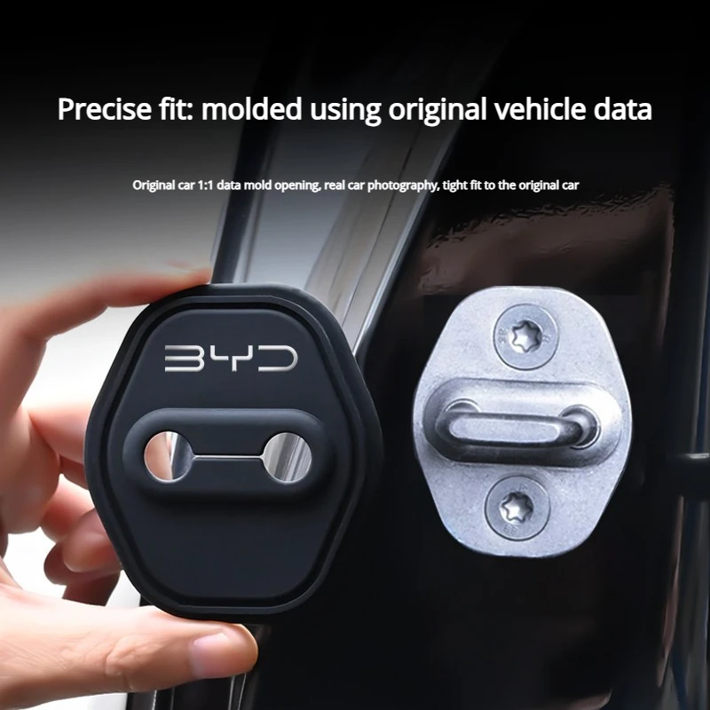 4Pcs Car Door Lock Cover for BYD Seal U Sealion 6 Auto Door Lock Protection Cap Anti-Rust Waterproof Decorative Accessories for