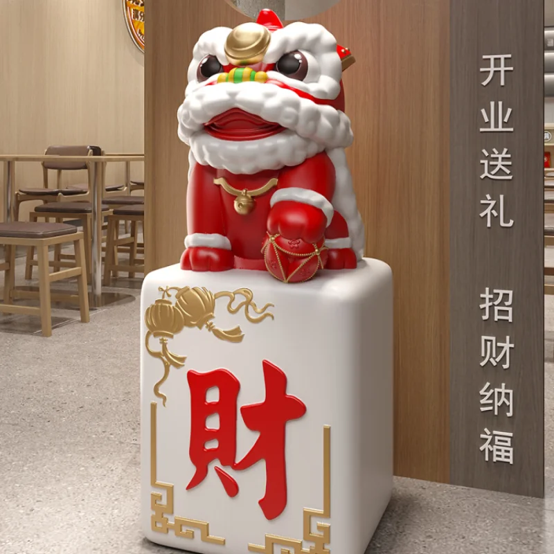 Lion dance floor ornament piggy bank company front desk store opening gift front desk lucky festive handicrafts