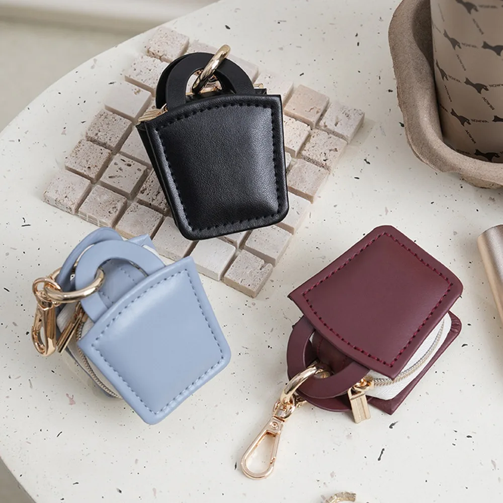 

Luxury Cute Mini PU Jewelry Box With Keychain Fashion Bracelet Storage Boxes Portable Simple Ring Case Wedding