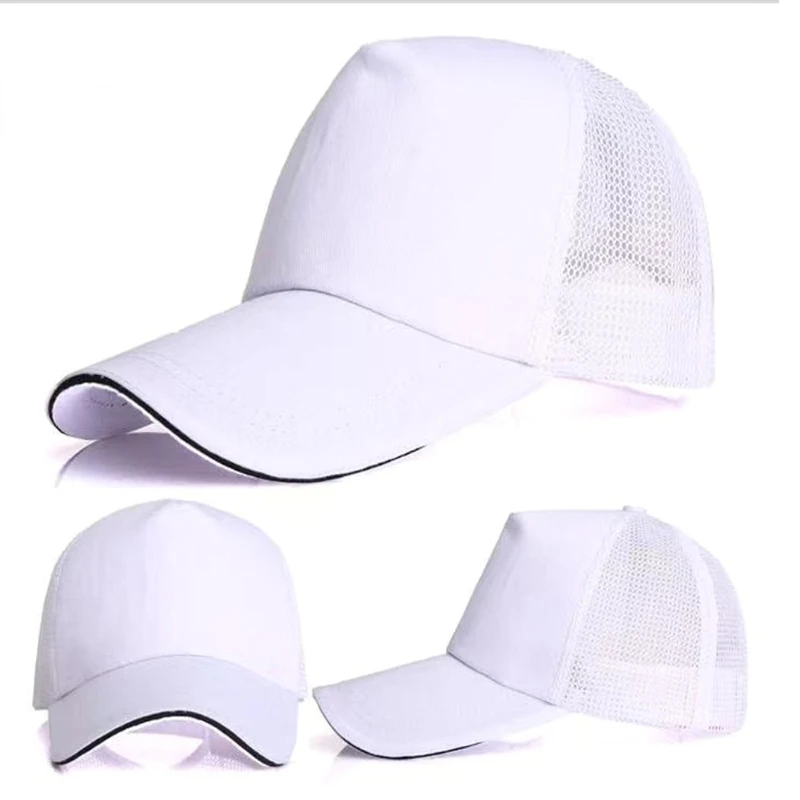 Summer Women Men Mesh Baseball Cap Solid Snapback Label Stick Sunhat Text Letter Print Outdoor Breathable Hip Hop Baseball Hats