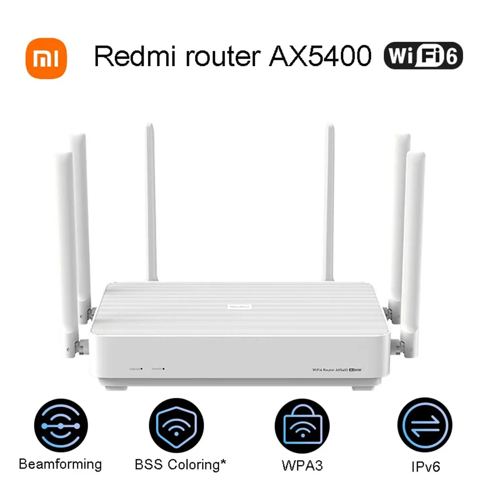 Original Xiaomi Redmi Wifi AX5400 Router WiFi 6 Plus Mesh System 160MHz High Bandwidth 512MB Memory for Home Work With Mijia App