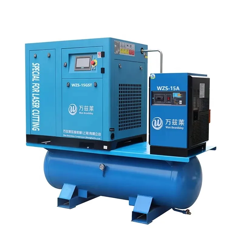 TENGFEI High Quality Air Compressor 500L 7.5kw Industrial Screw Air Compressor for 220V Integrated Air Compressor with Tank