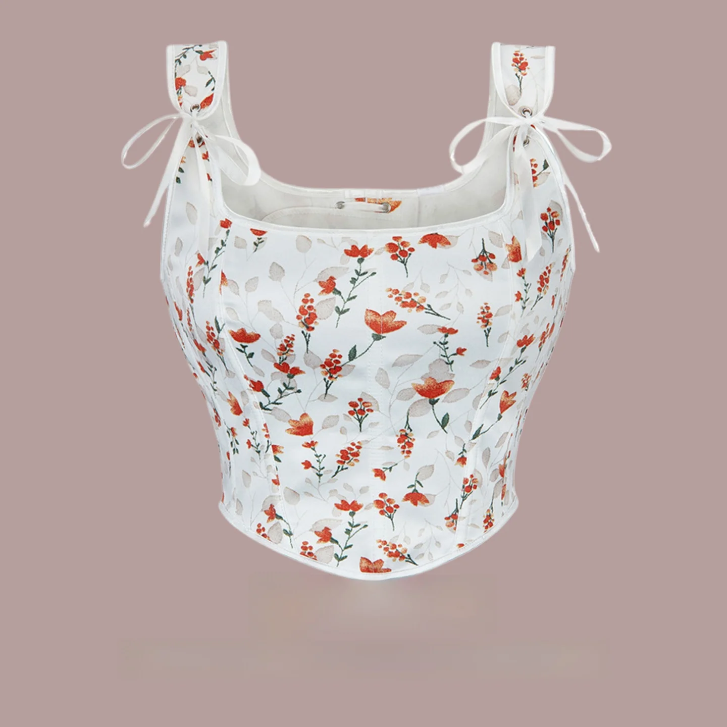 

Lena Floral Print Fibone Waist Cinched Tank Top French Sle Bal Slim Fit ort Sve Женский жилет Летний топ