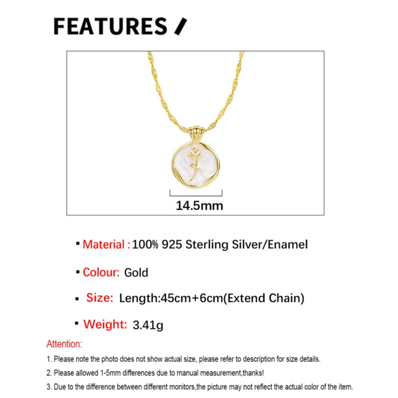 S'STEEL 925 Sterling Silver Flower Necklace Gold Chains For Women 2022 Pendants Necklaces Acessorios Luxury Designer Jewelry