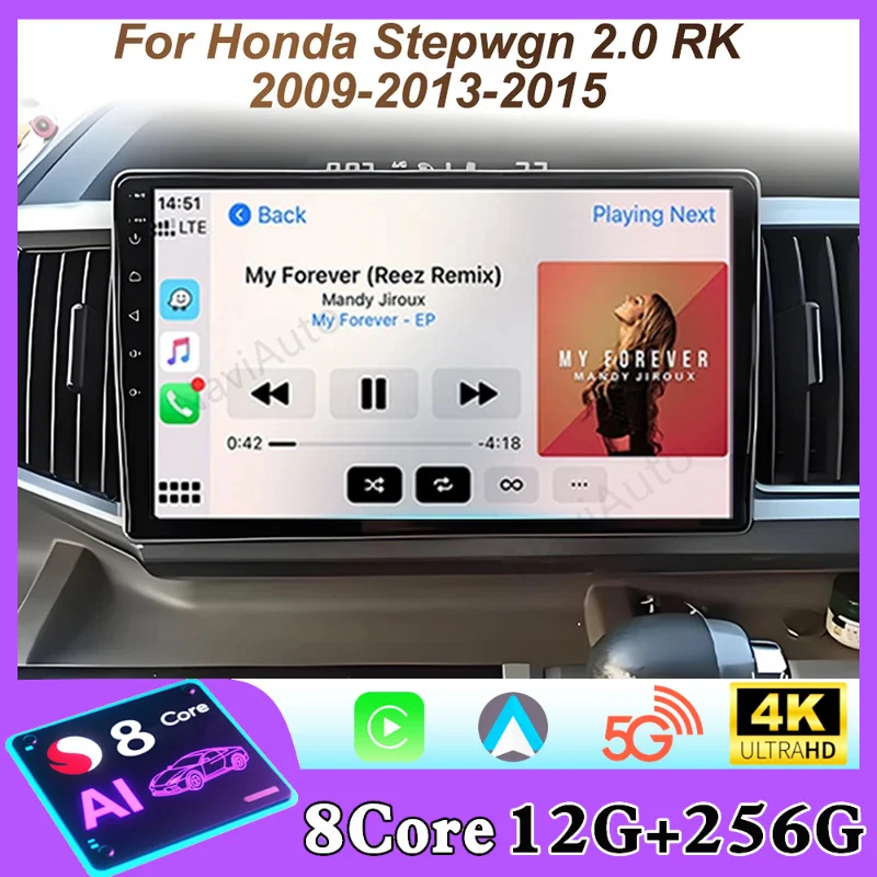 Car Radio For Honda Stepwgn 2.0 RK 2009-2013-2015 Carplay Navigation Player Multimedia Android Auto Screen 2Din DVD Head Unit