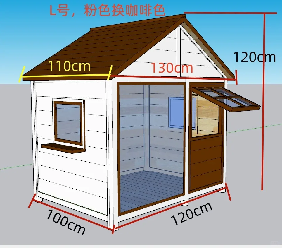 Solid Wood Outdoor Dog House - Weatherproof Raised Floor for Backyard Pet Shelter